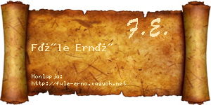 Füle Ernő névjegykártya